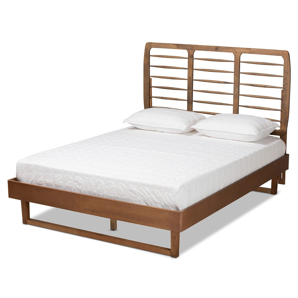 Baxton Studio - Lucie Queen Size Bed in Walnut Brown - Lucie-Ash Walnut-Queen view 1