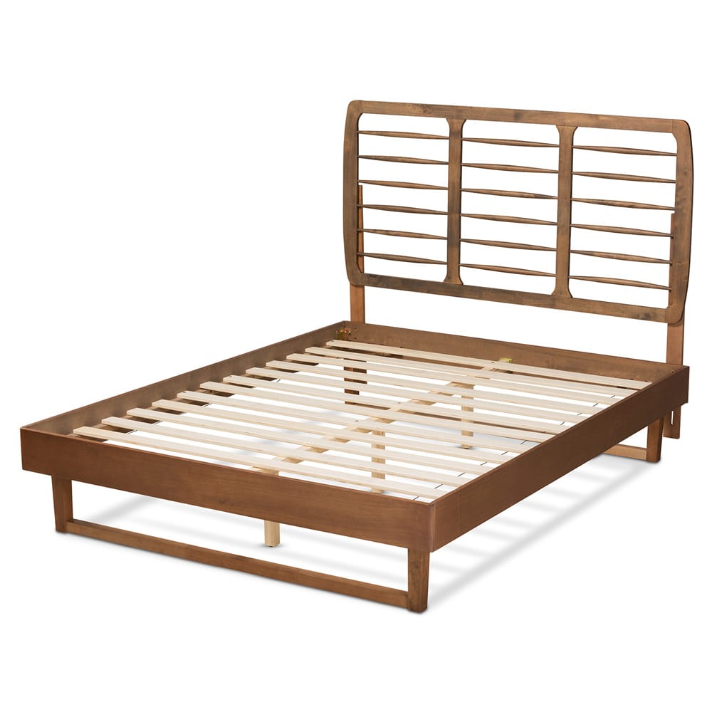 Baxton Studio - Lucie Queen Size Bed in Walnut Brown - Lucie-Ash Walnut-Queen view 3