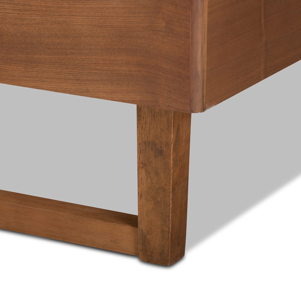 Baxton Studio - Lucie Queen Size Bed in Walnut Brown - Lucie-Ash Walnut-Queen view 5
