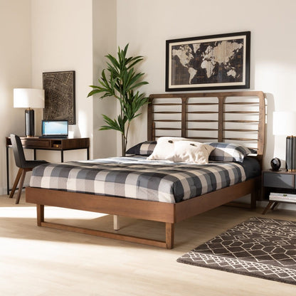 Baxton Studio - Lucie Queen Size Bed in Walnut Brown - Lucie-Ash Walnut-Queen view 6