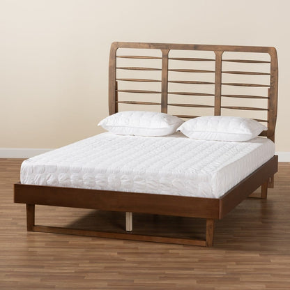 Baxton Studio - Lucie Queen Size Bed in Walnut Brown - Lucie-Ash Walnut-Queen view 7