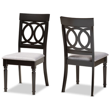Baxton Studio - Lucie Set of 2 Dining Chairs in Grey/Dark Brown - RH333C-Grey/Dark Brown-DC-2PK view 1