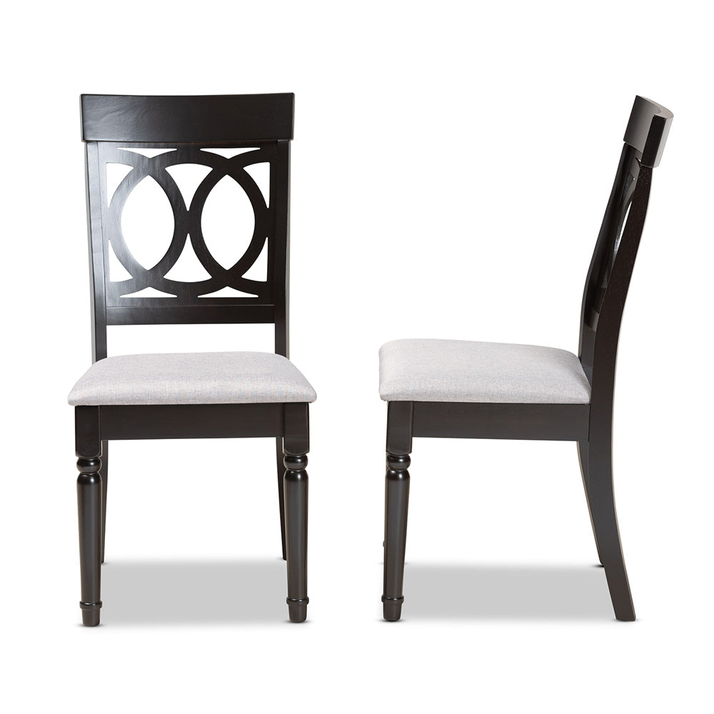 Baxton Studio - Lucie Set of 2 Dining Chairs in Grey/Dark Brown - RH333C-Grey/Dark Brown-DC-2PK view 3