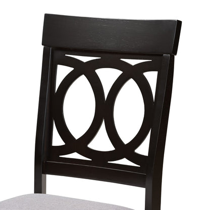 Baxton Studio - Lucie Set of 2 Dining Chairs in Grey/Dark Brown - RH333C-Grey/Dark Brown-DC-2PK view 4