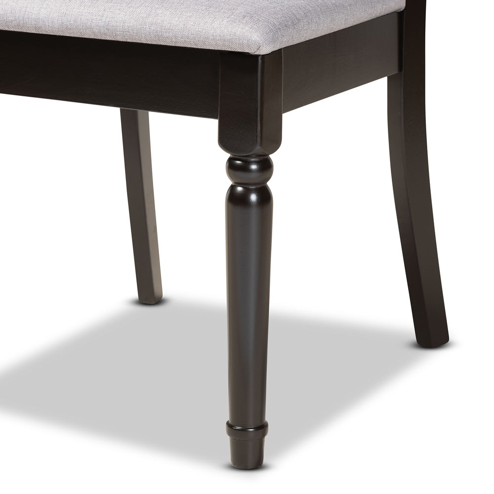 Baxton Studio - Lucie Set of 2 Dining Chairs in Grey/Dark Brown - RH333C-Grey/Dark Brown-DC-2PK view 5