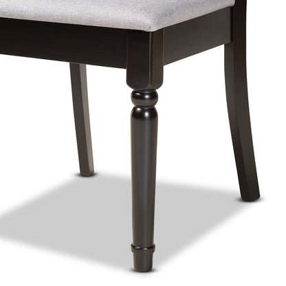 Baxton Studio - Lucie Set of 2 Dining Chairs in Grey/Dark Brown - RH333C-Grey/Dark Brown-DC-2PK view 5