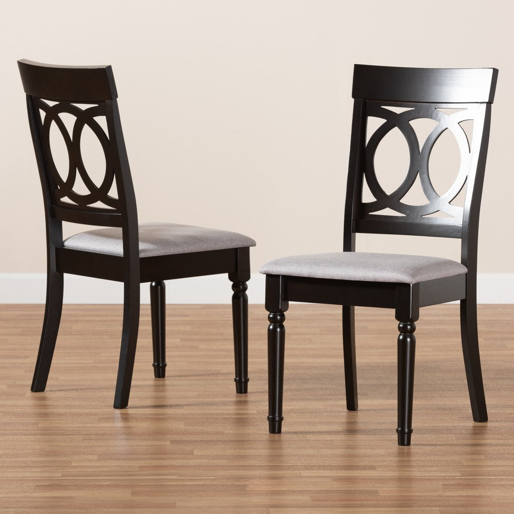 Baxton Studio - Lucie Set of 2 Dining Chairs in Grey/Dark Brown - RH333C-Grey/Dark Brown-DC-2PK view 7