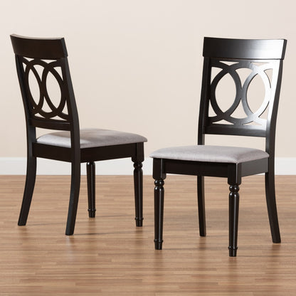 Baxton Studio - Lucie Set of 2 Dining Chairs in Grey/Dark Brown - RH333C-Grey/Dark Brown-DC-2PK view 7