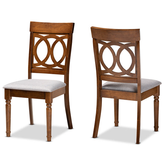Baxton Studio - Lucie Set of 2 Dining Chairs in Grey/Walnut Brown - RH333C-Grey/Walnut-DC-2PK view 1