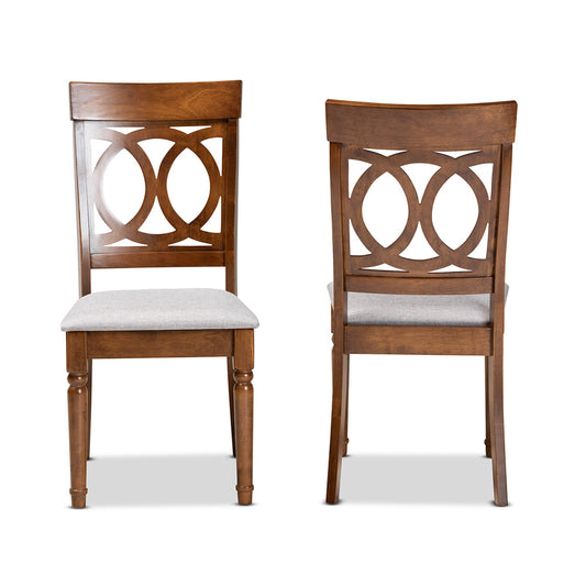 Baxton Studio - Lucie Set of 2 Dining Chairs in Grey/Walnut Brown - RH333C-Grey/Walnut-DC-2PK view 2