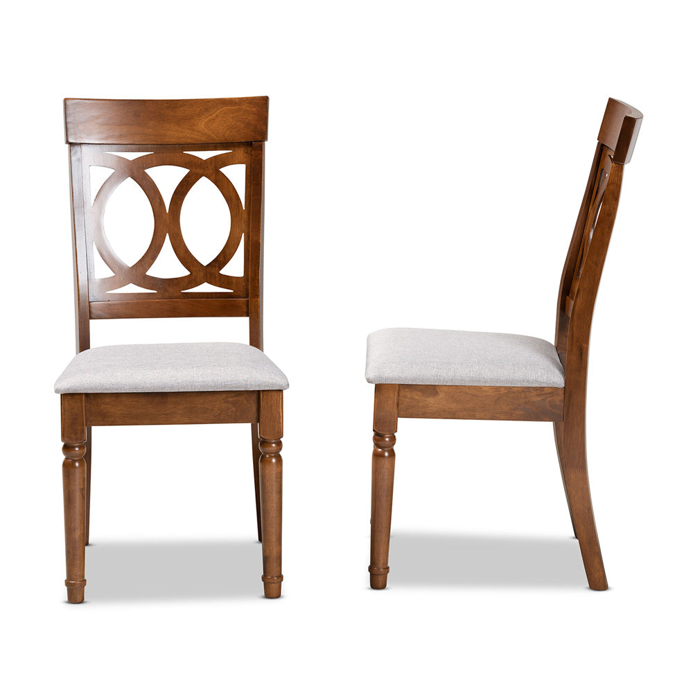 Baxton Studio - Lucie Set of 2 Dining Chairs in Grey/Walnut Brown - RH333C-Grey/Walnut-DC-2PK view 3