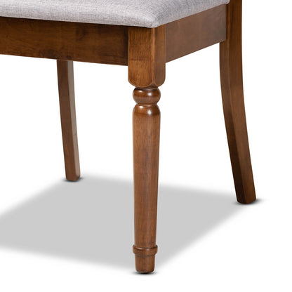 Baxton Studio - Lucie Set of 2 Dining Chairs in Grey/Walnut Brown - RH333C-Grey/Walnut-DC-2PK view 5