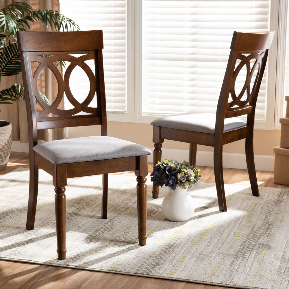Baxton Studio - Lucie Set of 2 Dining Chairs in Grey/Walnut Brown - RH333C-Grey/Walnut-DC-2PK view 6