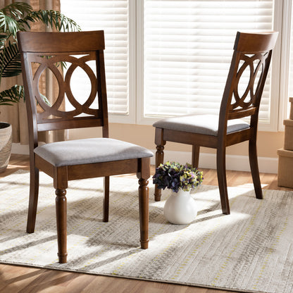 Baxton Studio - Lucie Set of 2 Dining Chairs in Grey/Walnut Brown - RH333C-Grey/Walnut-DC-2PK view 6