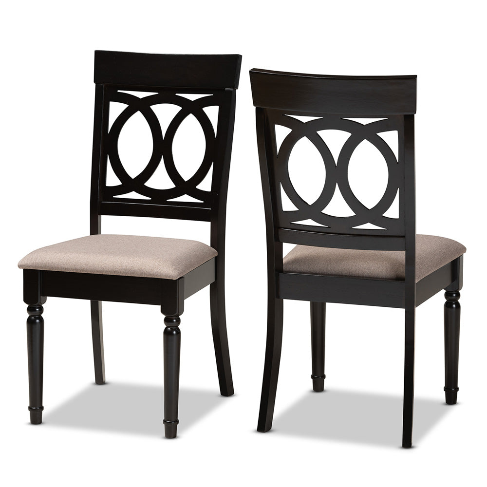 Baxton Studio - Lucie Set of 2 Dining Chairs in Sand/Dark Brown - RH333C-Sand/Dark Brown-DC-2PK view 1