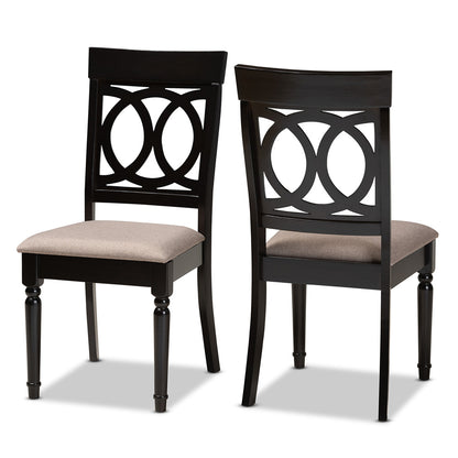 Baxton Studio - Lucie Set of 2 Dining Chairs in Sand/Dark Brown - RH333C-Sand/Dark Brown-DC-2PK view 1