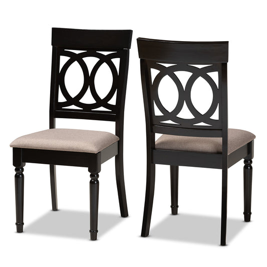 Baxton Studio - Lucie Set of 2 Dining Chairs in Sand/Dark Brown - RH333C-Sand/Dark Brown-DC-2PK view 1