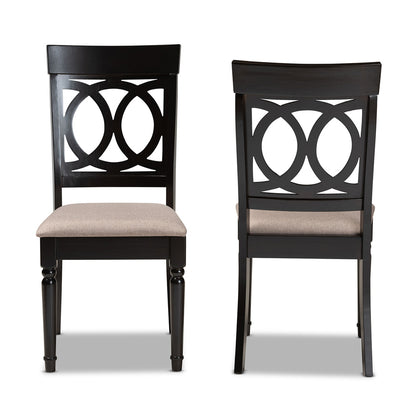 Baxton Studio - Lucie Set of 2 Dining Chairs in Sand/Dark Brown - RH333C-Sand/Dark Brown-DC-2PK view 2
