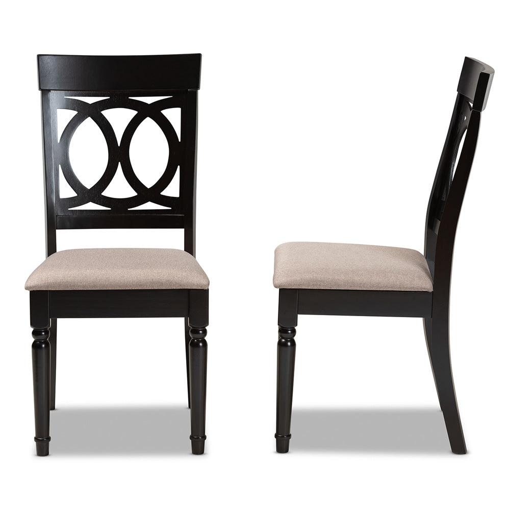 Baxton Studio - Lucie Set of 2 Dining Chairs in Sand/Dark Brown - RH333C-Sand/Dark Brown-DC-2PK view 3