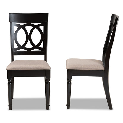 Baxton Studio - Lucie Set of 2 Dining Chairs in Sand/Dark Brown - RH333C-Sand/Dark Brown-DC-2PK view 3