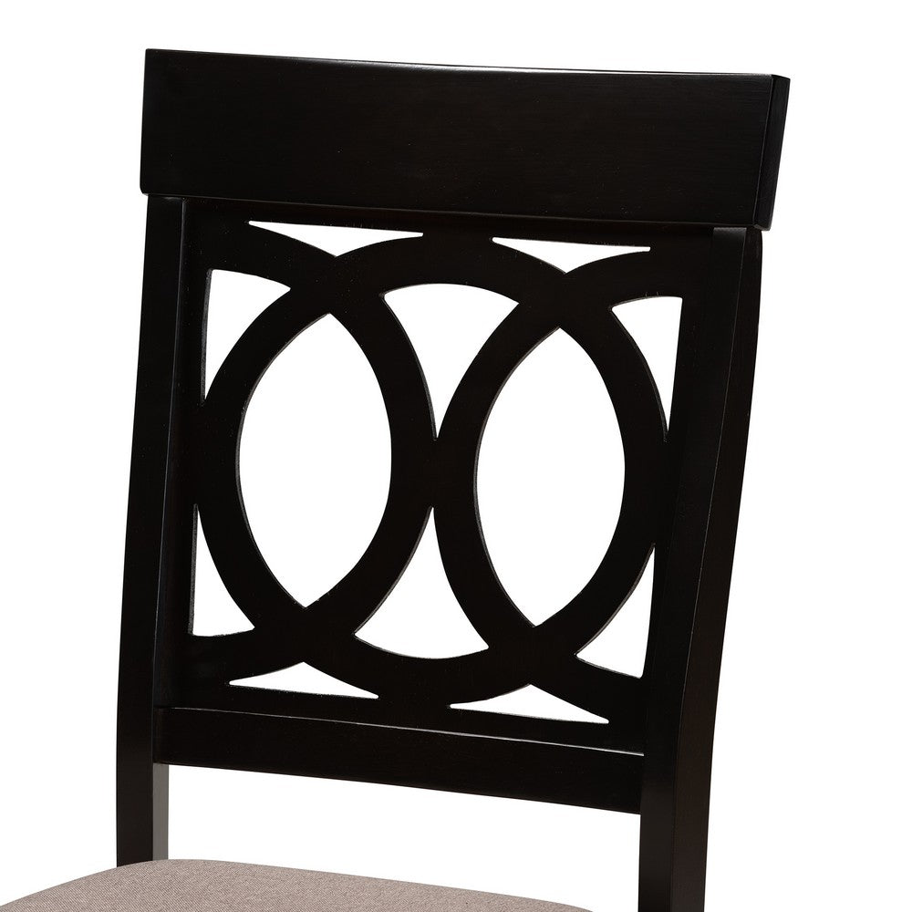 Baxton Studio - Lucie Set of 2 Dining Chairs in Sand/Dark Brown - RH333C-Sand/Dark Brown-DC-2PK view 4
