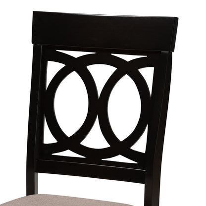 Baxton Studio - Lucie Set of 2 Dining Chairs in Sand/Dark Brown - RH333C-Sand/Dark Brown-DC-2PK view 4