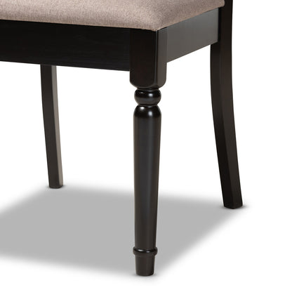Baxton Studio - Lucie Set of 2 Dining Chairs in Sand/Dark Brown - RH333C-Sand/Dark Brown-DC-2PK view 5