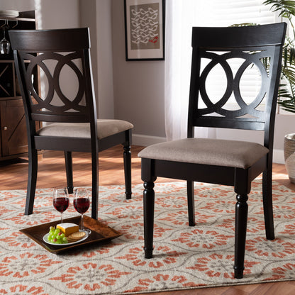 Baxton Studio - Lucie Set of 2 Dining Chairs in Sand/Dark Brown - RH333C-Sand/Dark Brown-DC-2PK view 6