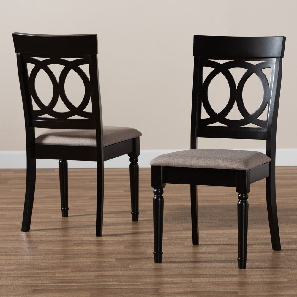 Baxton Studio - Lucie Set of 2 Dining Chairs in Sand/Dark Brown - RH333C-Sand/Dark Brown-DC-2PK view 7