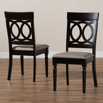 Baxton Studio - Lucie Set of 2 Dining Chairs in Sand/Dark Brown - RH333C-Sand/Dark Brown-DC-2PK view 7
