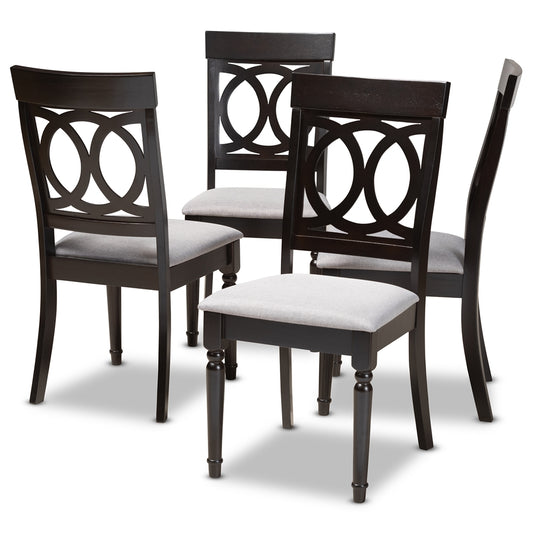Baxton Studio - Lucie Set of 4 Dining Chairs in Gray/Espresso - RH333C-Grey/Dark Brown-DC-4PK view 1