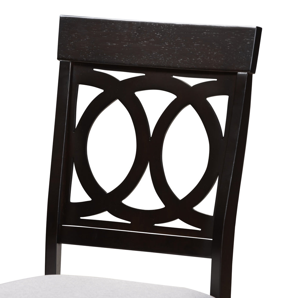 Baxton Studio - Lucie Set of 4 Dining Chairs in Gray/Espresso - RH333C-Grey/Dark Brown-DC-4PK view 3
