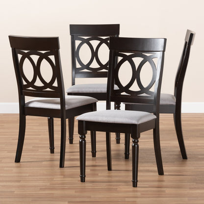 Baxton Studio - Lucie Set of 4 Dining Chairs in Gray/Espresso - RH333C-Grey/Dark Brown-DC-4PK view 4