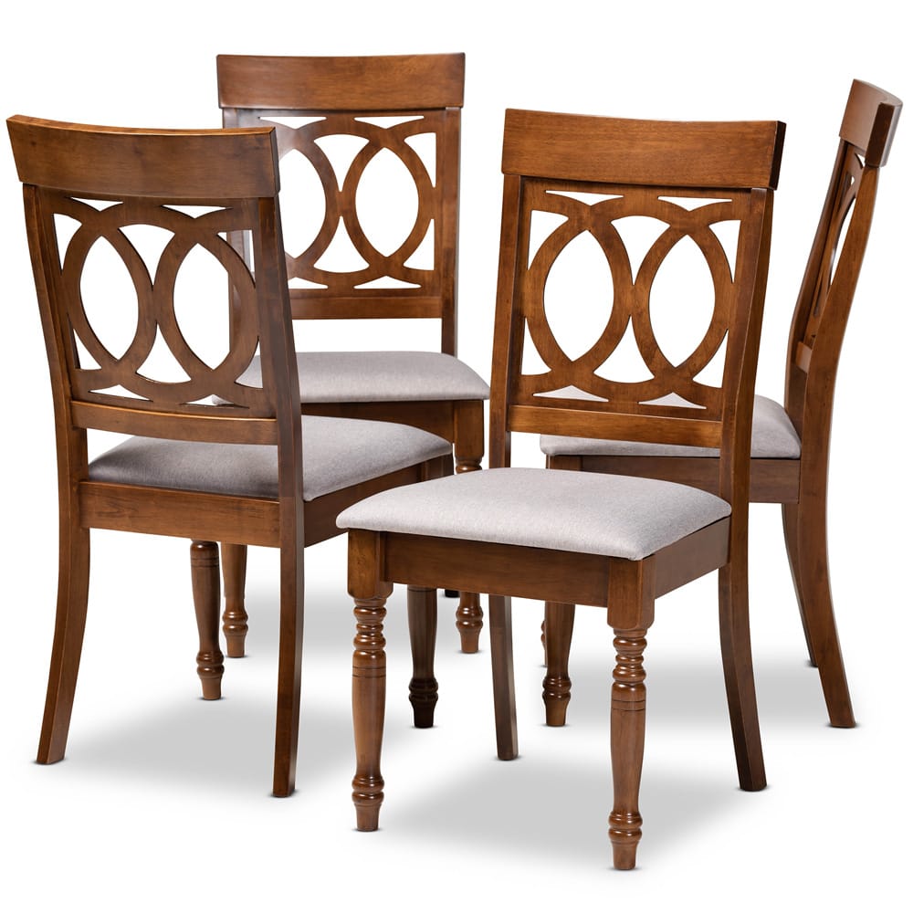 Baxton Studio - Lucie Set of 4 Dining Chairs in Grey/Walnut - RH333C-Grey/Walnut-DC-4PK view 1