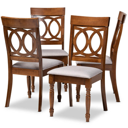 Baxton Studio - Lucie Set of 4 Dining Chairs in Grey/Walnut - RH333C-Grey/Walnut-DC-4PK view 1
