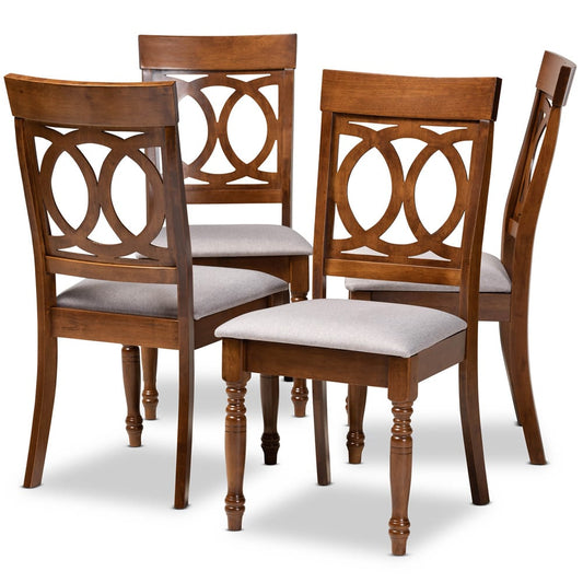Baxton Studio - Lucie Set of 4 Dining Chairs in Grey/Walnut - RH333C-Grey/Walnut-DC-4PK view 1