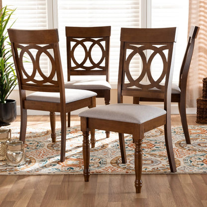 Baxton Studio - Lucie Set of 4 Dining Chairs in Grey/Walnut - RH333C-Grey/Walnut-DC-4PK view 5