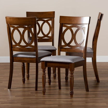 Baxton Studio - Lucie Set of 4 Dining Chairs in Grey/Walnut - RH333C-Grey/Walnut-DC-4PK view 6