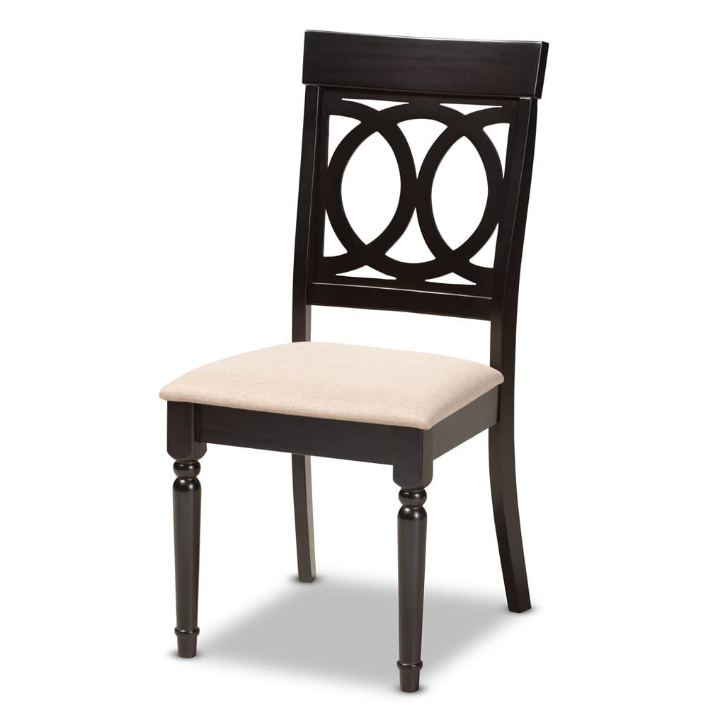 Baxton Studio - Lucie Set of 4 Dining Chairs in Sand/Espresso - RH333C-Sand/Dark Brown-DC-4PK view 2