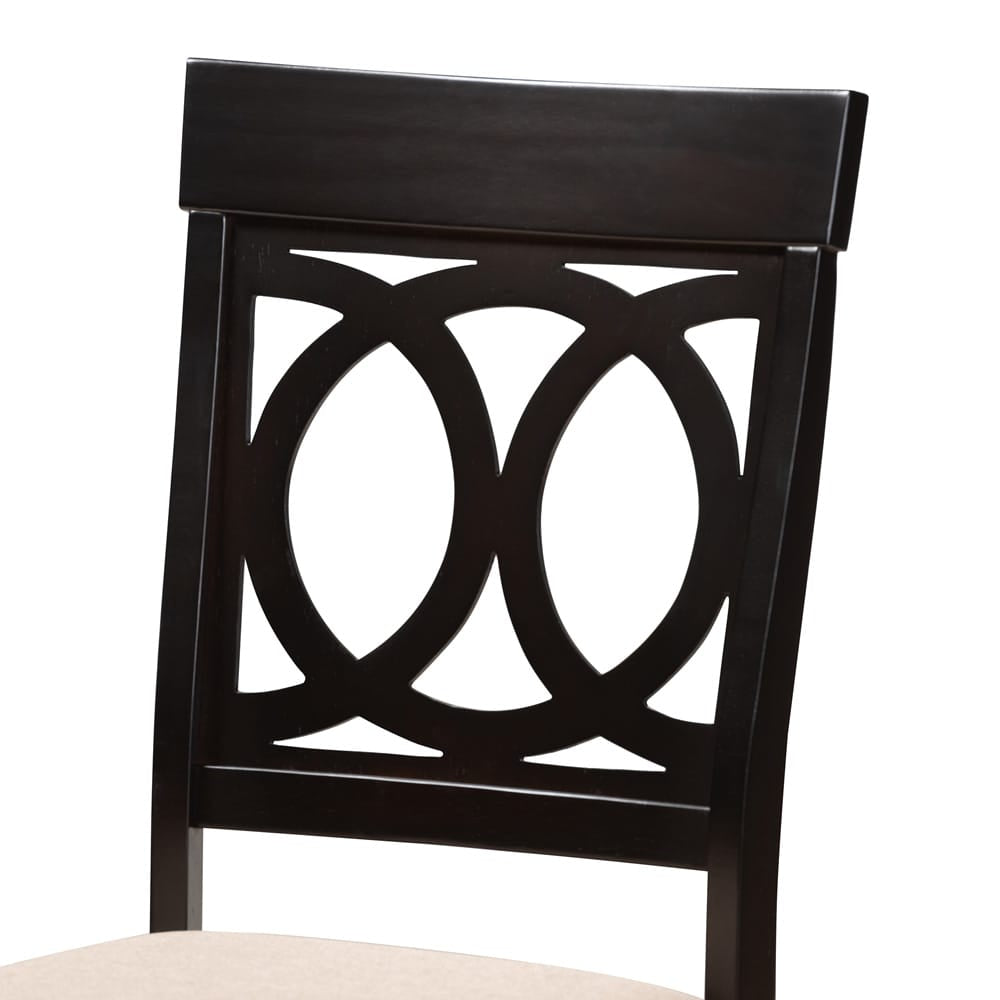 Baxton Studio - Lucie Set of 4 Dining Chairs in Sand/Espresso - RH333C-Sand/Dark Brown-DC-4PK view 3