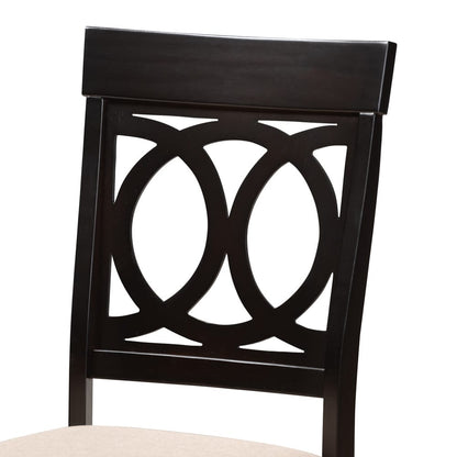 Baxton Studio - Lucie Set of 4 Dining Chairs in Sand/Espresso - RH333C-Sand/Dark Brown-DC-4PK view 3