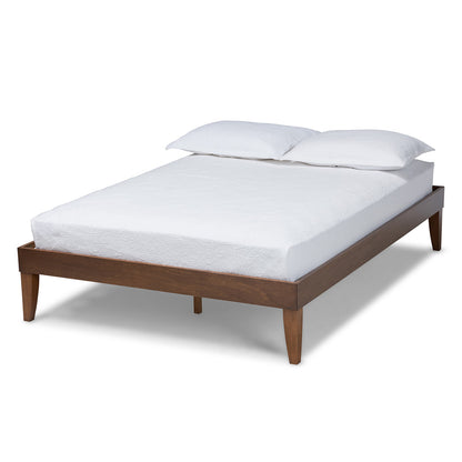 Baxton Studio - Lucina Queen Size Bed Frame in Brown - Lucina-Walnut-Queen view 1