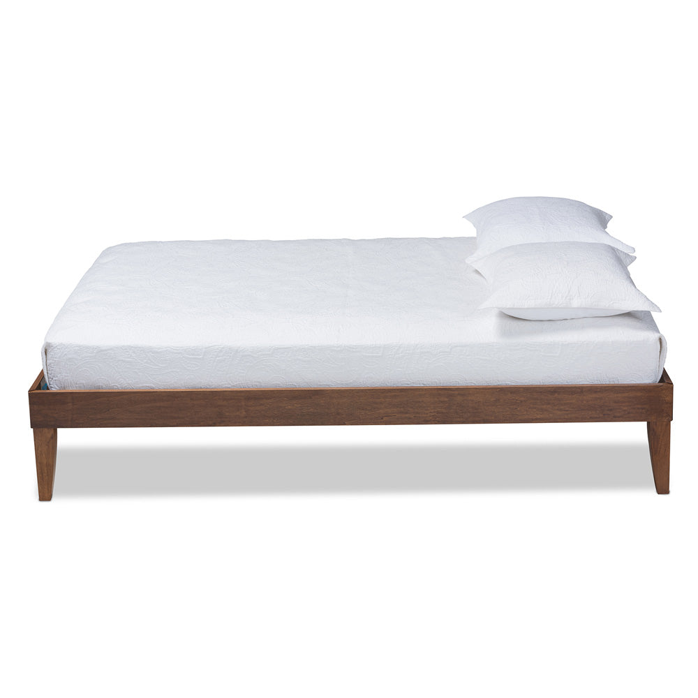 Baxton Studio - Lucina Queen Size Bed Frame in Brown - Lucina-Walnut-Queen view 2