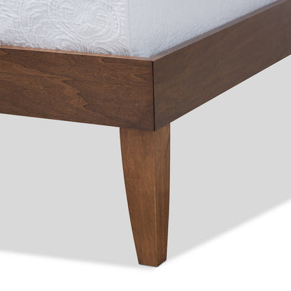 Baxton Studio - Lucina Queen Size Bed Frame in Brown - Lucina-Walnut-Queen view 4