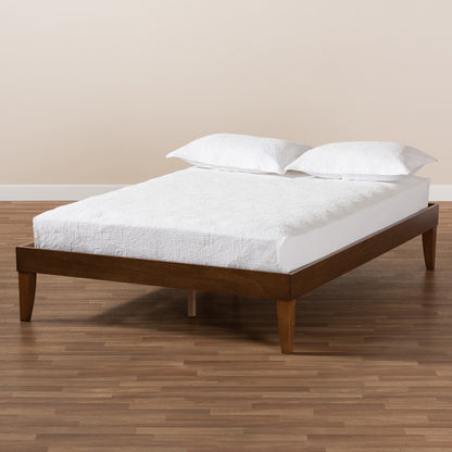 Baxton Studio - Lucina Queen Size Bed Frame in Brown - Lucina-Walnut-Queen view 6