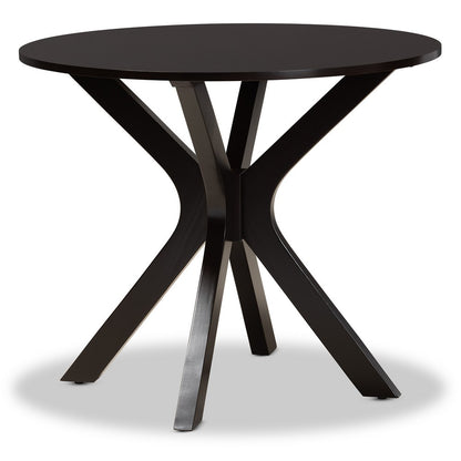 Baxton Studio - Luise Dining Set in Grey/Dark Brown - Luise-Grey/Dark Brown-5PC Dining Set view 3