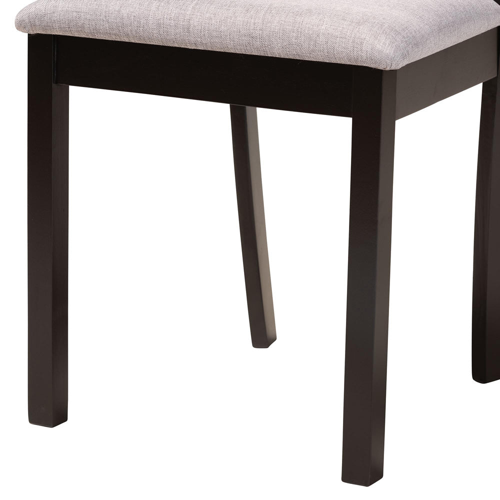 Baxton Studio - Luise Dining Set in Grey/Dark Brown - Luise-Grey/Dark Brown-7PC Dining Set view 6
