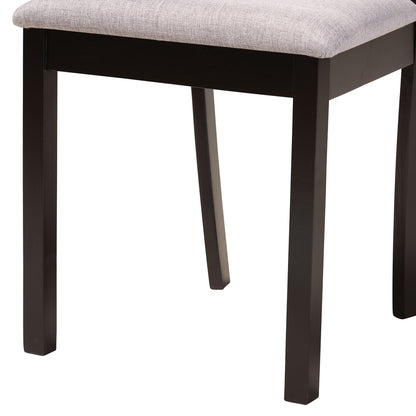 Baxton Studio - Luise Dining Set in Grey/Dark Brown - Luise-Grey/Dark Brown-7PC Dining Set view 6