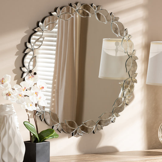 Baxton Studio - Luiza Mirror in Antique Silver - RXW-6175 view 2