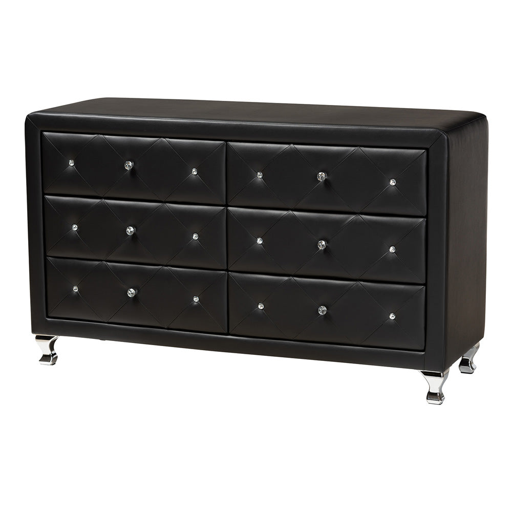Baxton Studio - Luminescence Dresser in Black - BBT2030-Dresser-Black view 1